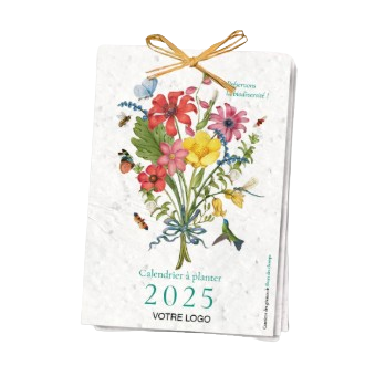 Calendrier 13 graines en papier ensemencé à planter - format A6