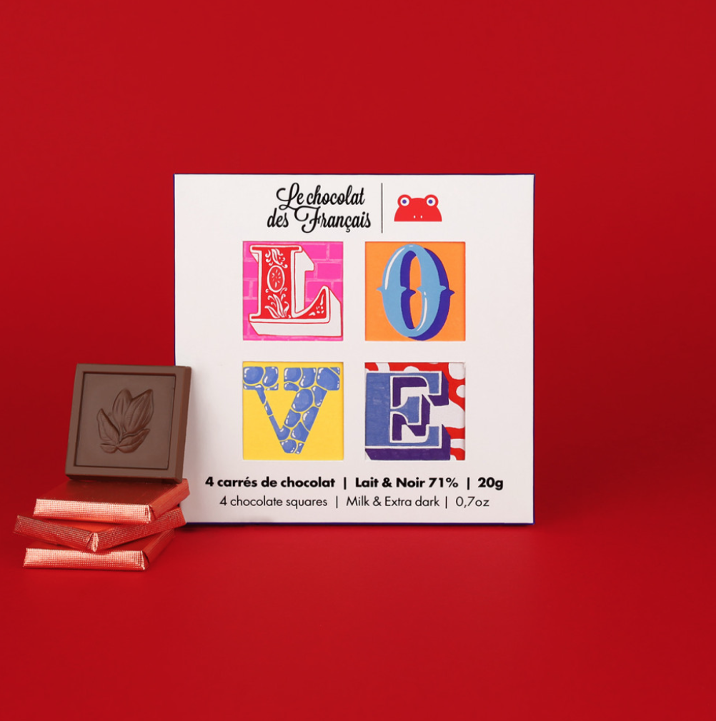 Coffret de 4 carrés de chocolat noir et au lait bio - 2