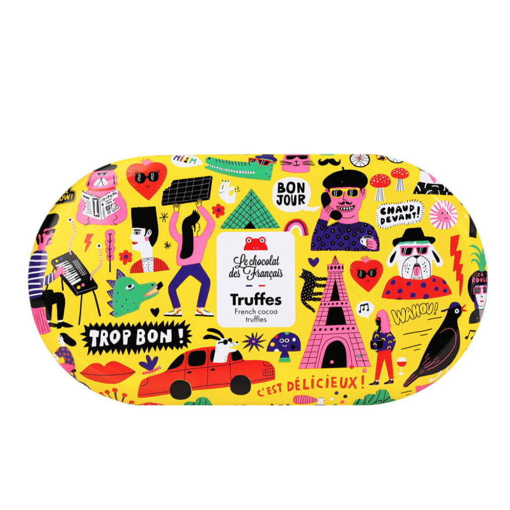 Coffrets métal 12 truffes bio au chocolat noir