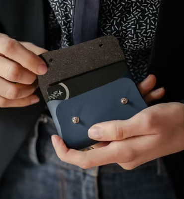 Porte-cartes de visite en cuir recyclé personnalisable Made in France - 13