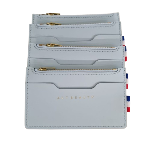 Porte-cartes avec zip en cuir recyclé  - 1