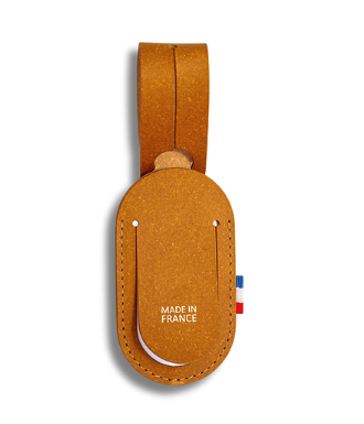 Etiquette à bagage en cuir recyclé personnalisable Made in France