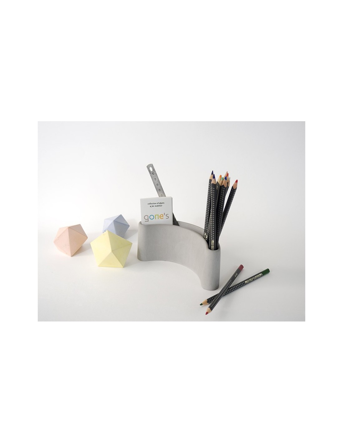 Pot à crayons en béton minéral Made in France - 3