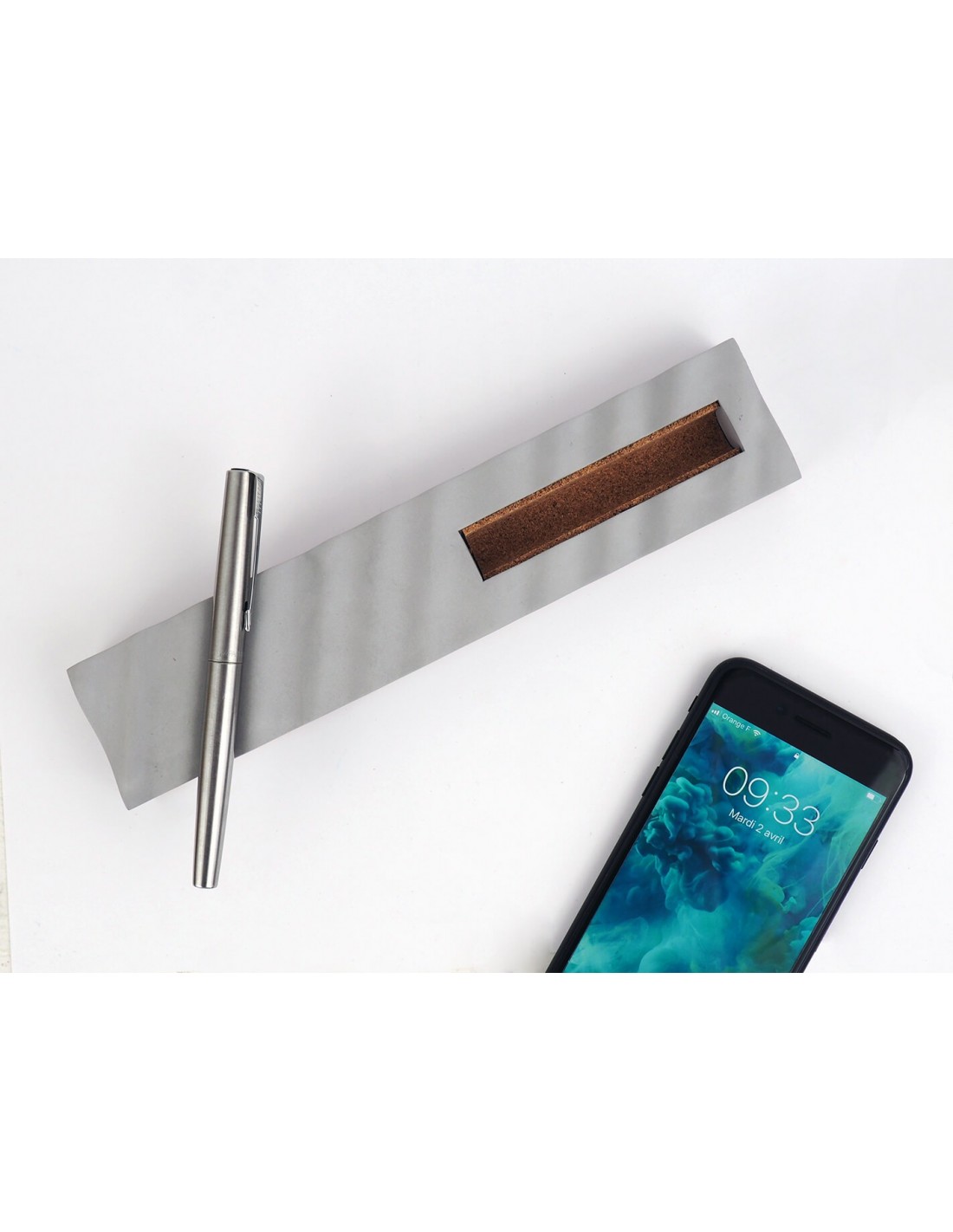 Support téléphone et stylos en béton minéral Made in France - 3