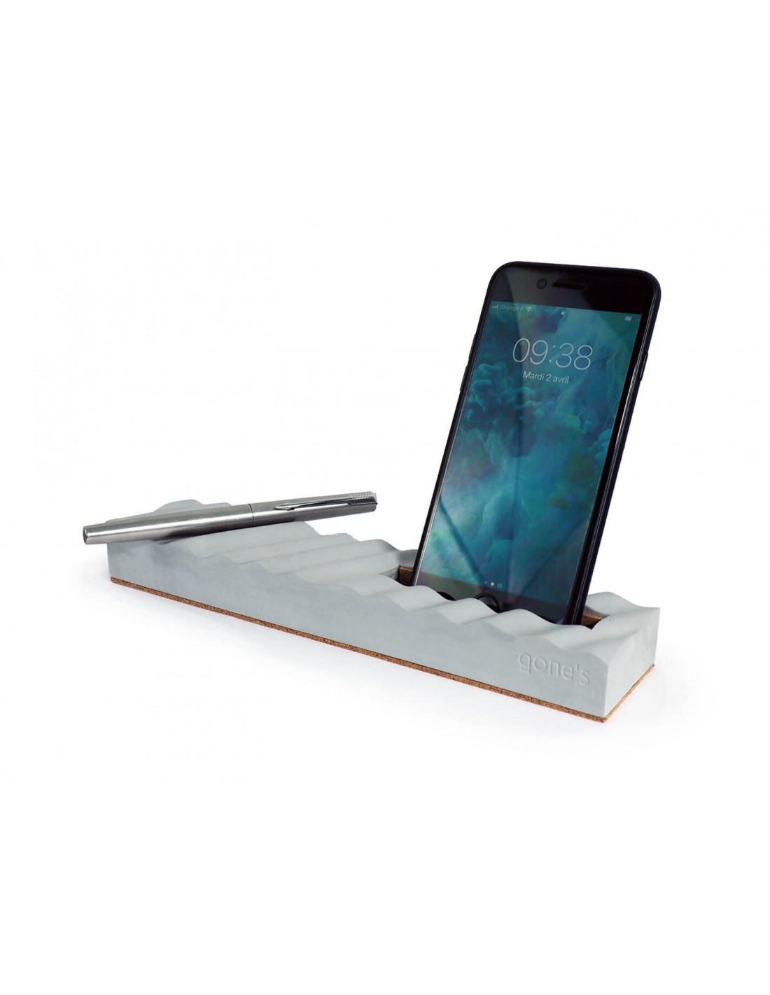 Support téléphone et stylos en béton minéral Made in France