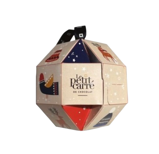 Boule de Noël de 5 chocolats Made in France - 8 cm