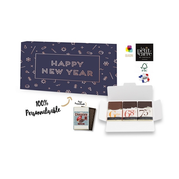 Carte 3 mini tablettes 30g avec perso bague Made in France