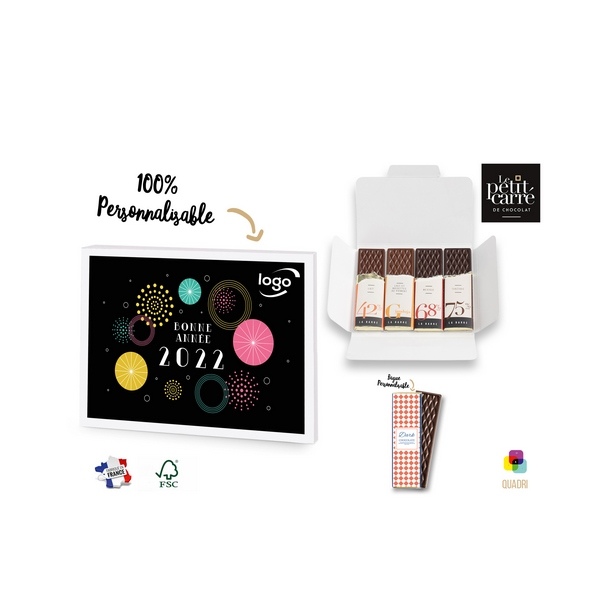 Carte 4 barres avec bague personnalisable Made in France