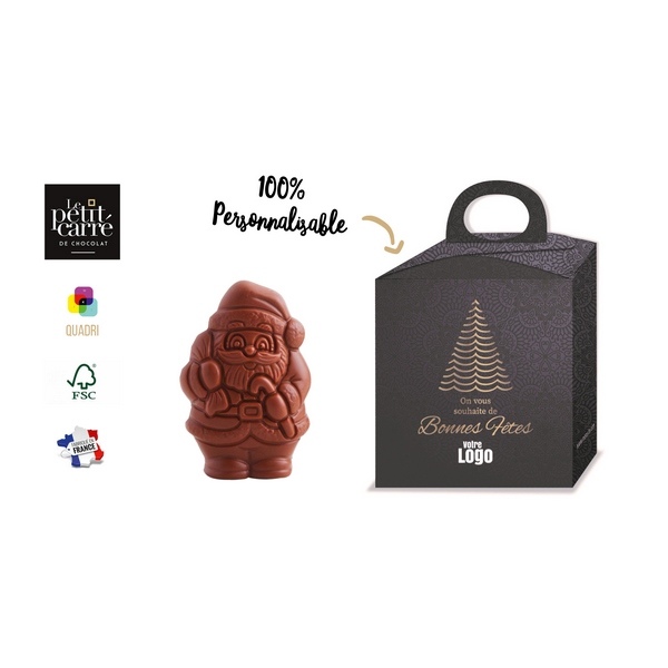 Moulage Père Noël 50g Lait 41% Bio personnalisé