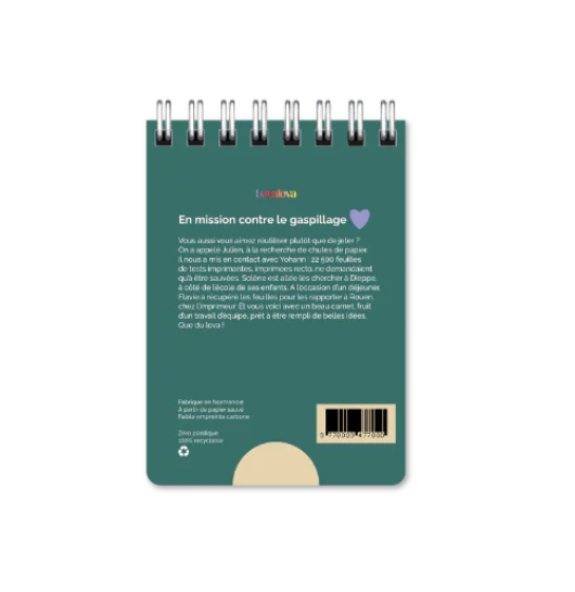 Carnet ré.utilisé A6 Soft Green Made in France - 2