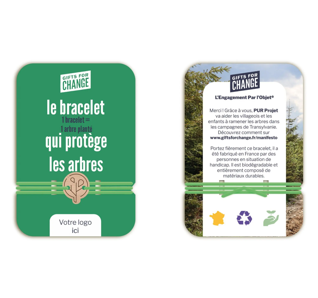 Bracelet et médaillon en bois made in France  - Agir Reforestation