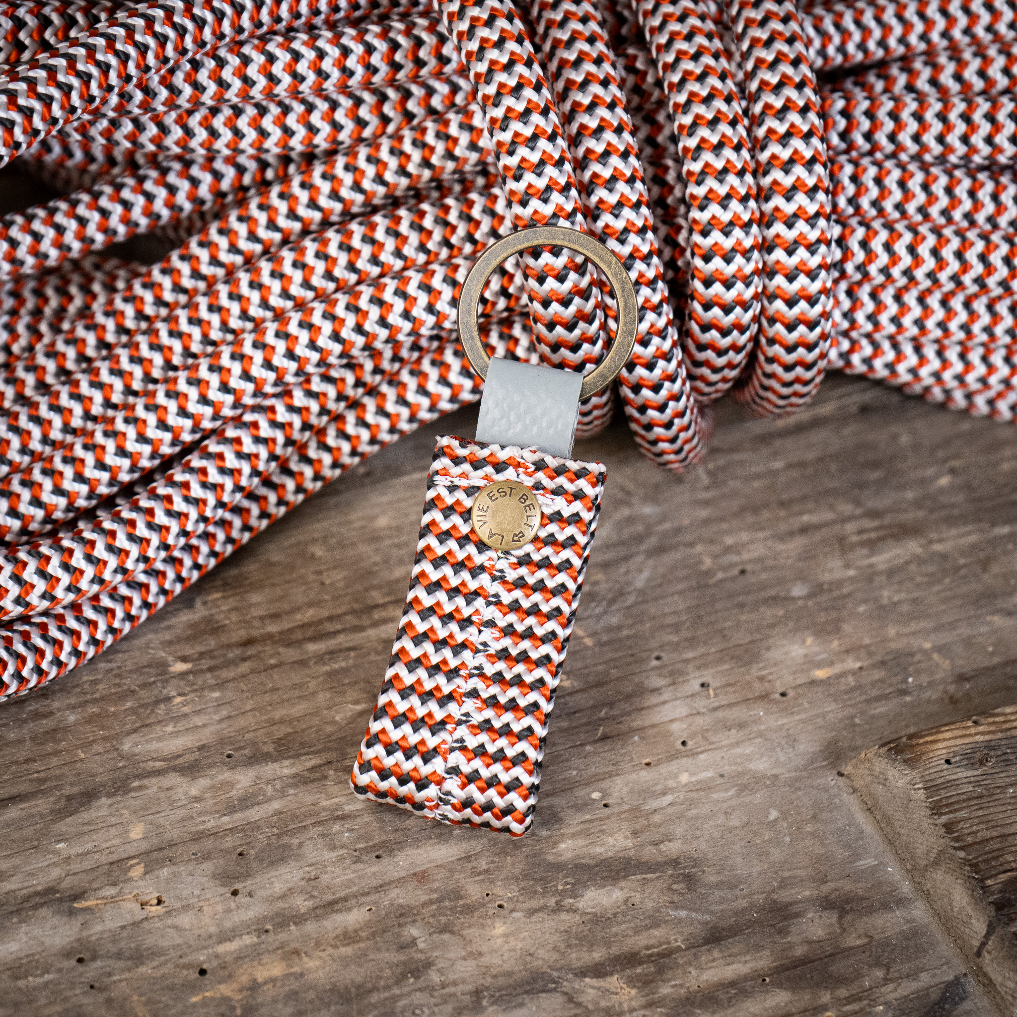 Porte-clés en corde d'escalade upcyclée made in France - 2