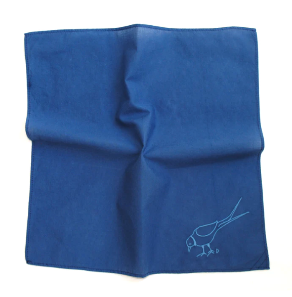 Mouchoir bleu mer Made in France coton biologique - 2