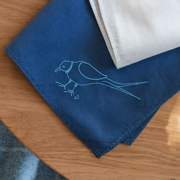 Mouchoir bleu mer Made in France coton biologique - 3