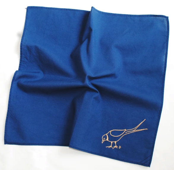 Mouchoir bleu mer Made in France coton biologique