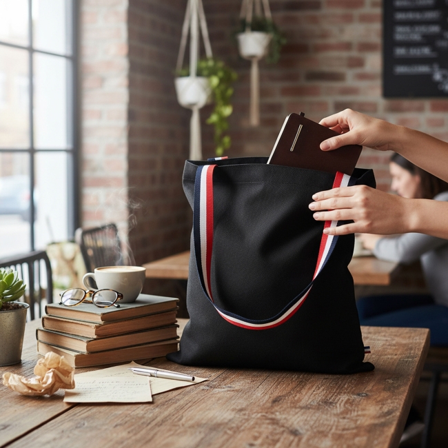 Sc shopping noir en coton bio 280 gr - 3