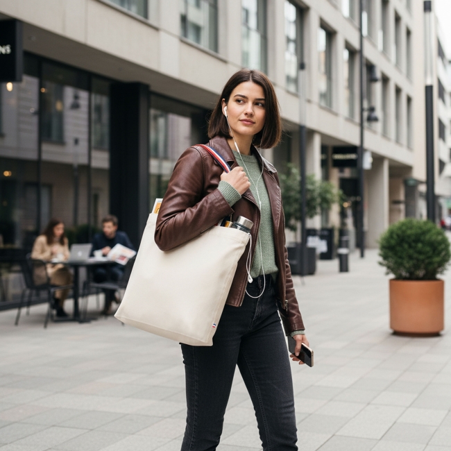 Sac shopping en coton bio 280 gr - 4