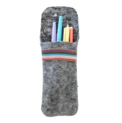 Trousse à élastique en textile upcyclé Made in France