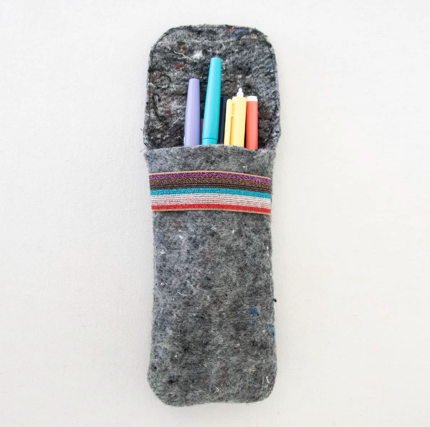 Trousse à élastique en textile upcyclé Made in France - 2