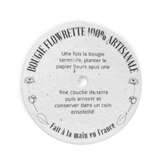 Disque bougie en papier ensemencé Made in France - 2