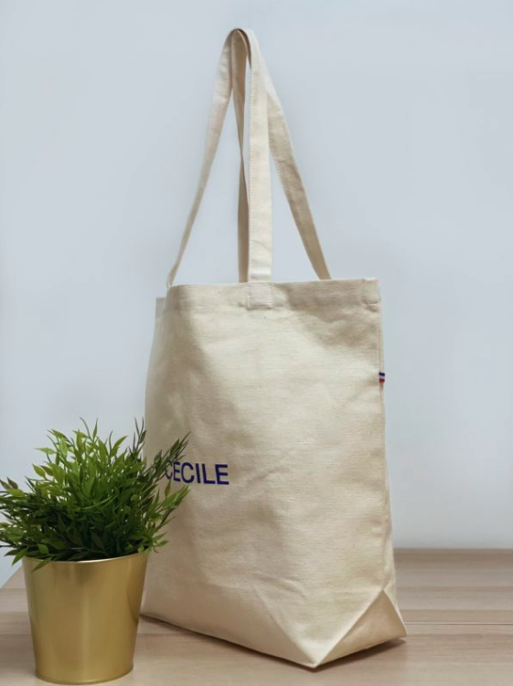 Cabas confectionné en France en coton bio de la gamme Mémé Bernadette - Béatrice - 2