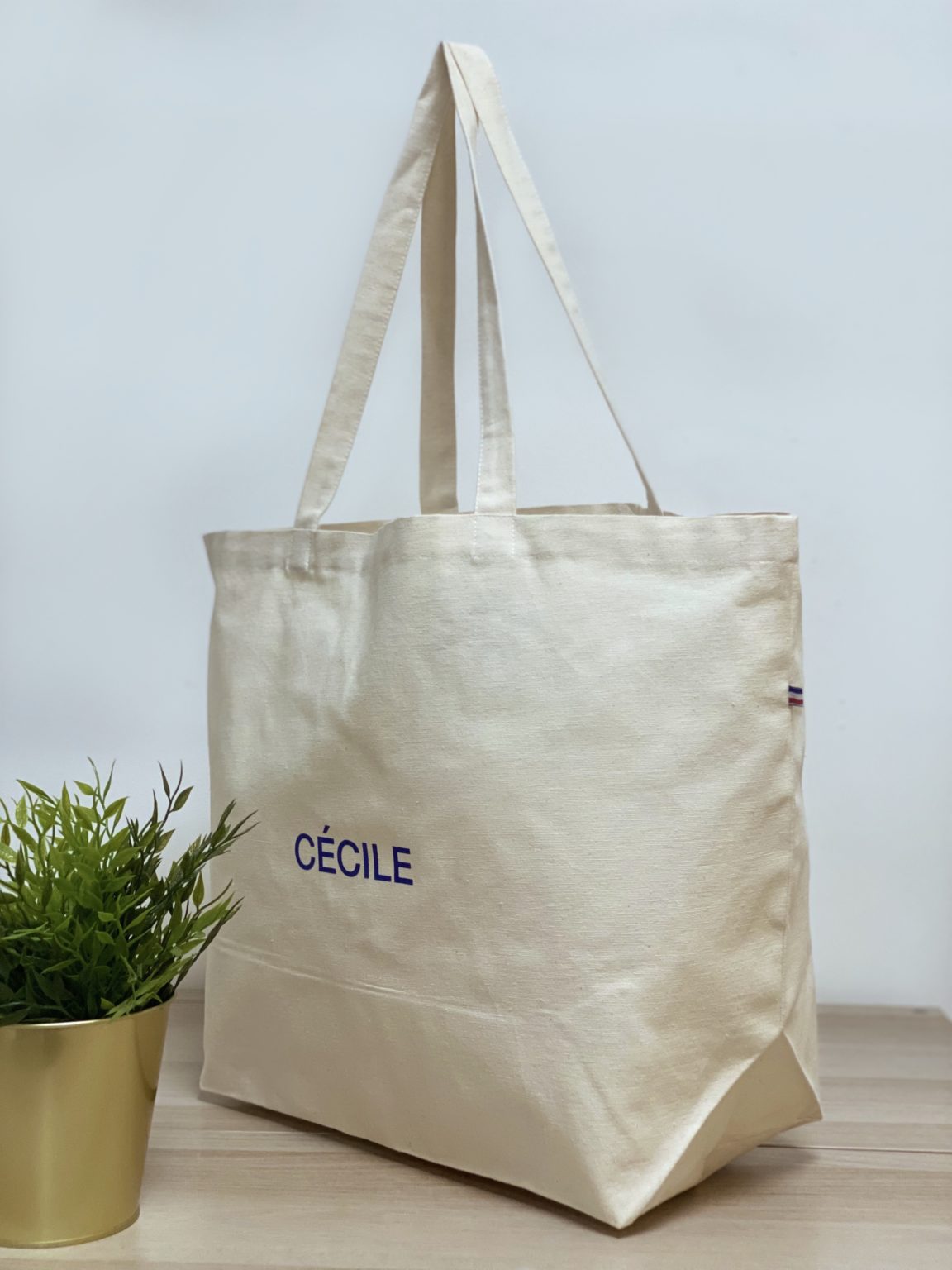 Cabas naturel made in France en coton recyclé - Cécile XL - 3