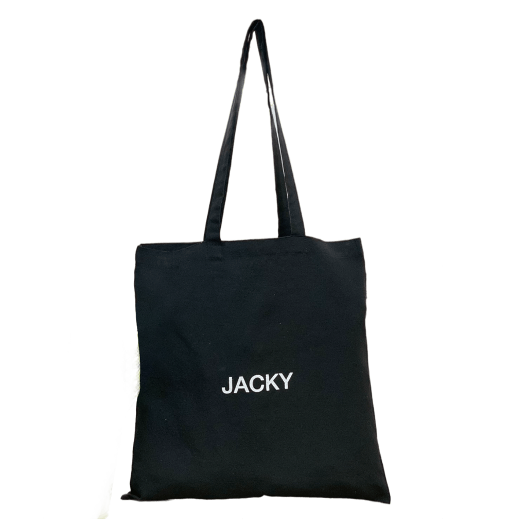 Tote bag noir Origine France Garantie en coton recyclé - Jacky