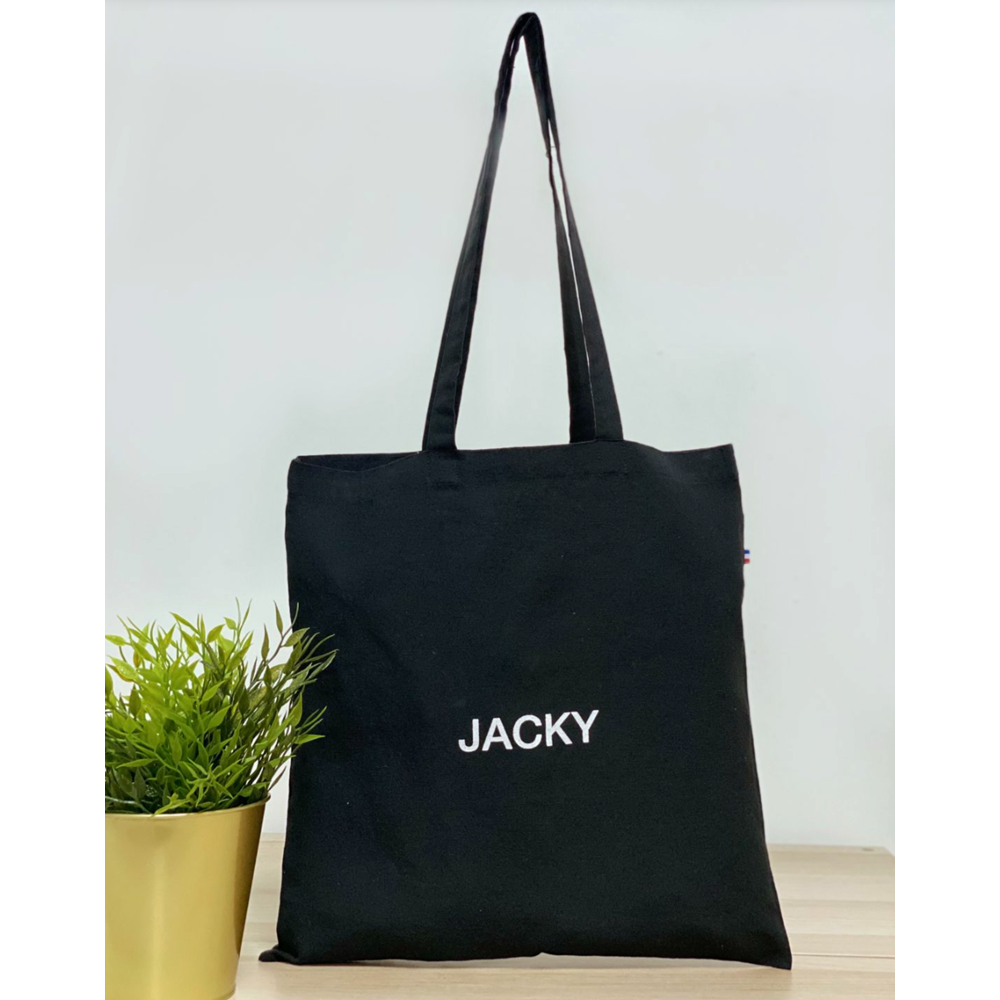 Tote bag noir Origine France Garantie en coton bio et recyclé - Jacky - 2
