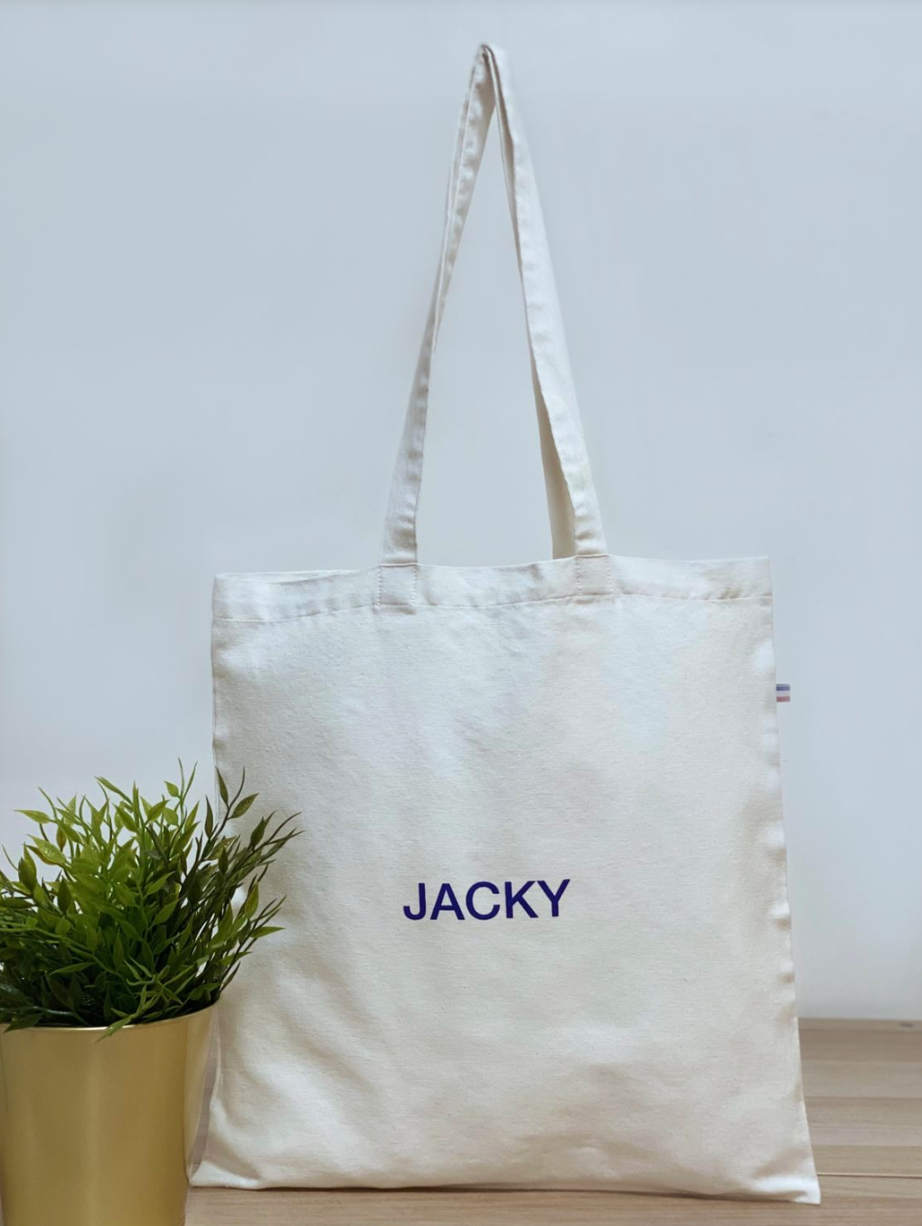 Tote bag blanc Origine France Garantie en coton recyclé - Jacky - 2