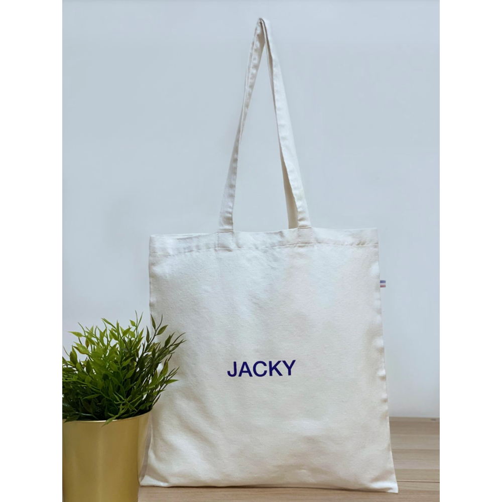 Tote bag blanc Origine France Garantie en coton bio et recyclé - Jacky - 2