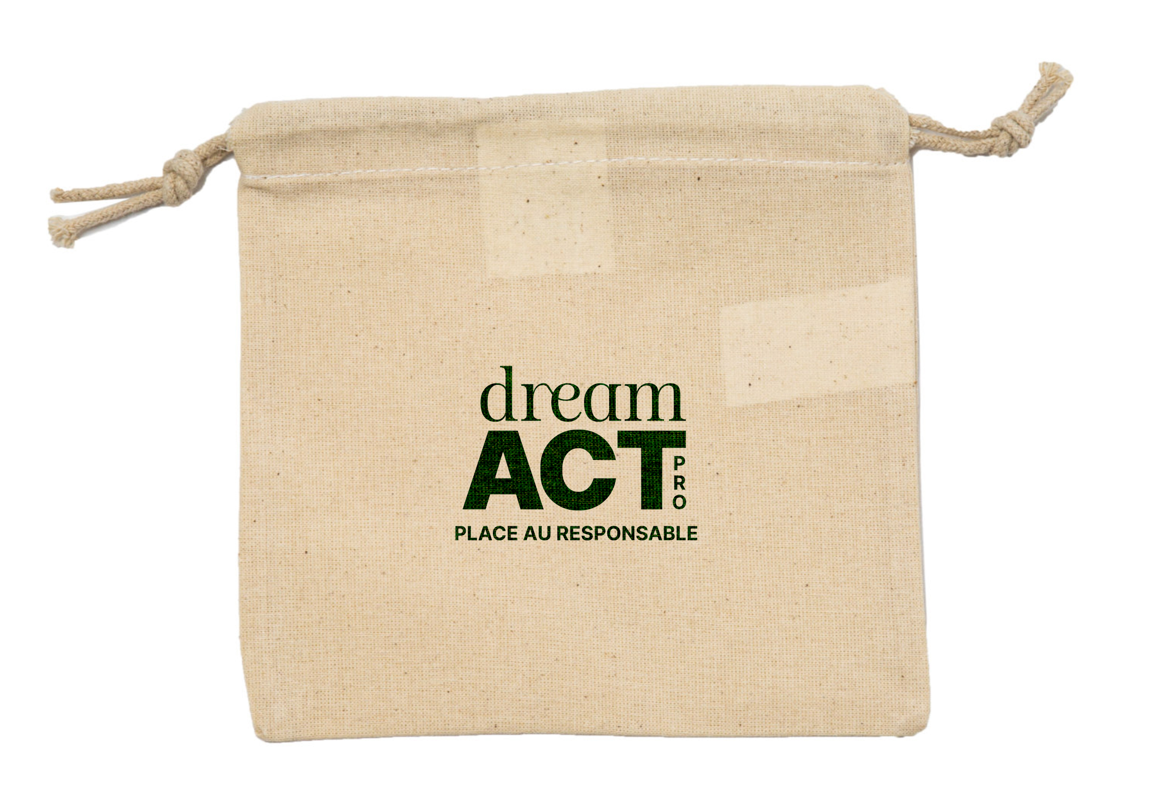 Pochon personnalisable en coton bio avec cordelette (10 x 10 cm)