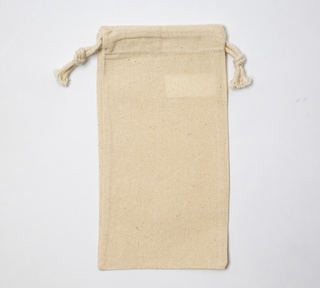 Pochon personnalisable en coton bio avec cordelette (10 x 20 cm) - 2