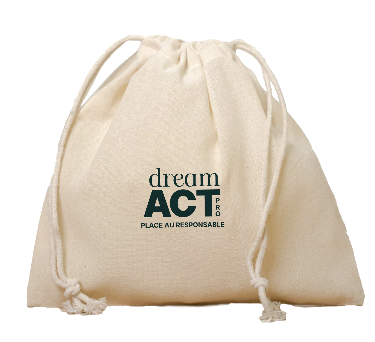 Pochon personnalisable en coton bio avec cordelette (20 x 20 cm)