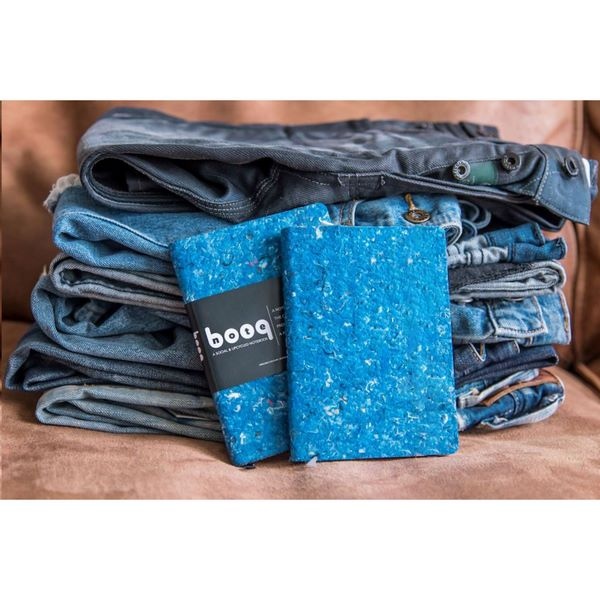 Carnet format A6 textile recyclé - 4