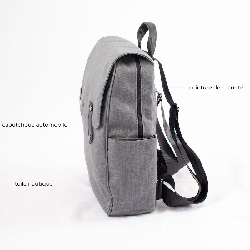 Sac à dos Paul upcyclé Made in France -