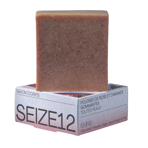 Savon bio corps Poudre de rose et d'amande gommantes