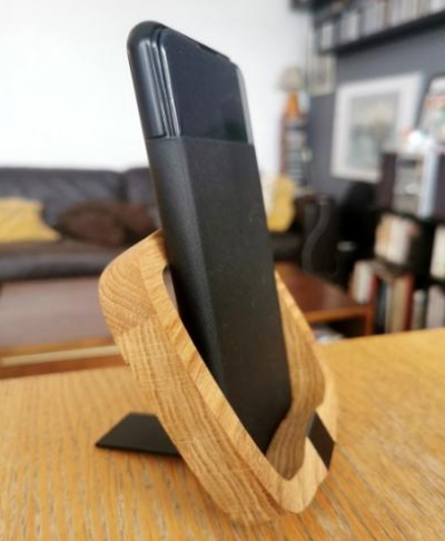 Porte téléphone Epsilon en chêne Made in France - 3