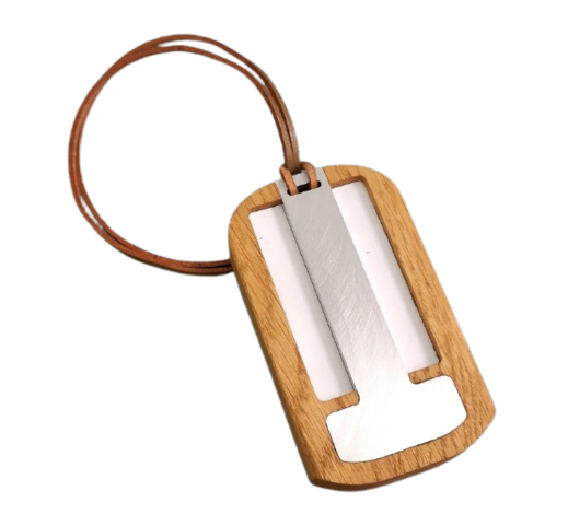 Porte-étiquette de bagages en chêne Made in France