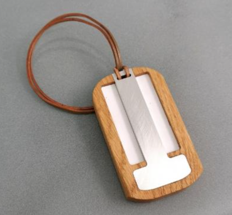 Porte-étiquette de bagages en chêne Made in France - 2