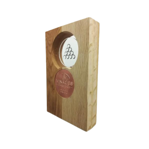 Trophée Hublot en chêne et métal Made in France - 4