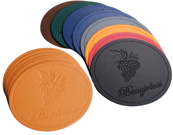 Sous-verres en cuir recyclé Made in France