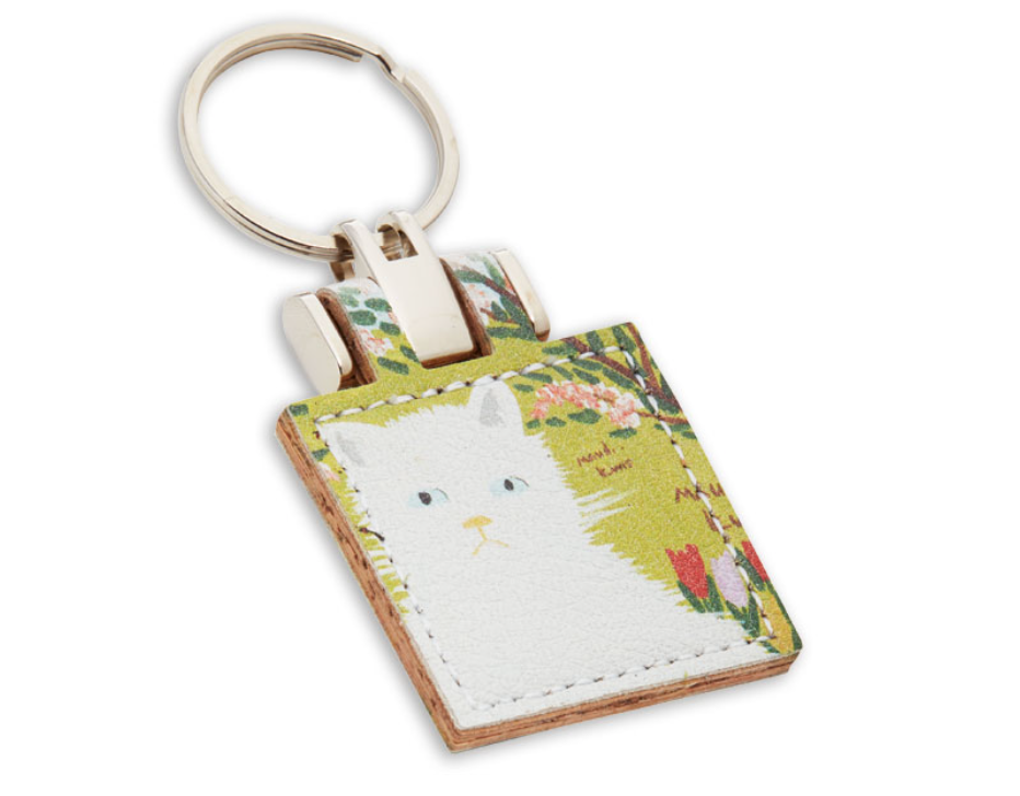 Porte-clés en cuir de pomme rectangle