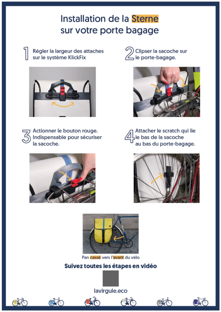 Sacoche à vélo upcyclé Made in Portugal Sterne 25 L - 15