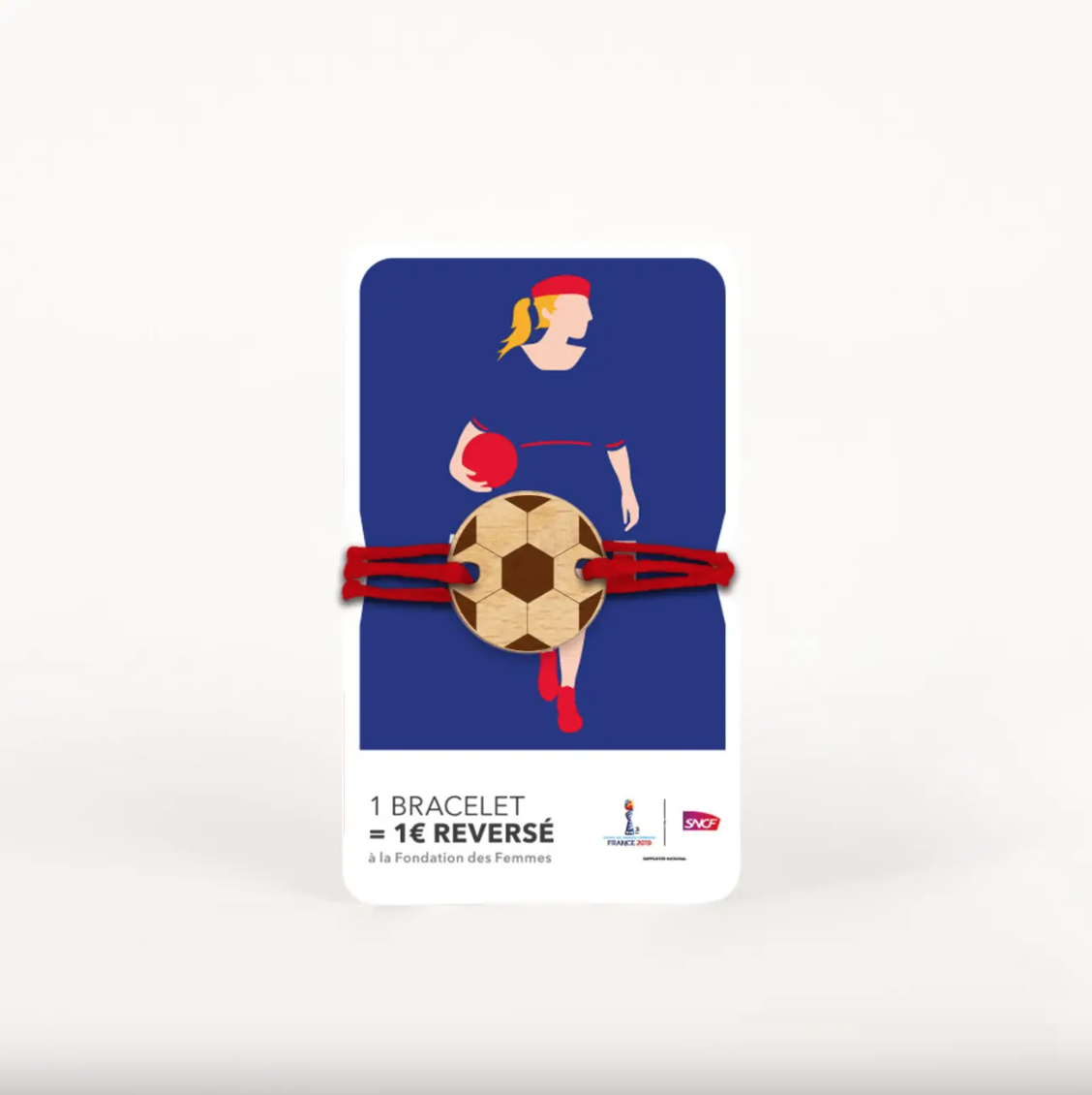 Bracelet et médaillon en bois foot made in France Imagine - 5