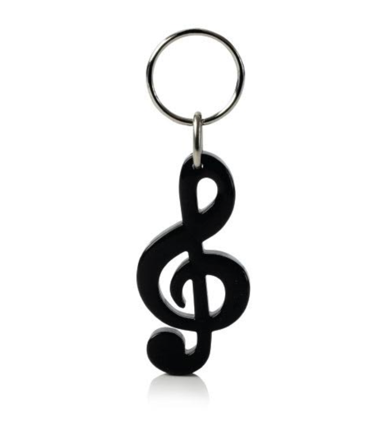 Porte-clés clé de sol en plastique recyclé