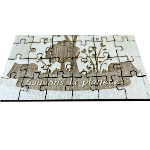 Puzzle français bois 12 pièces personnalisable -