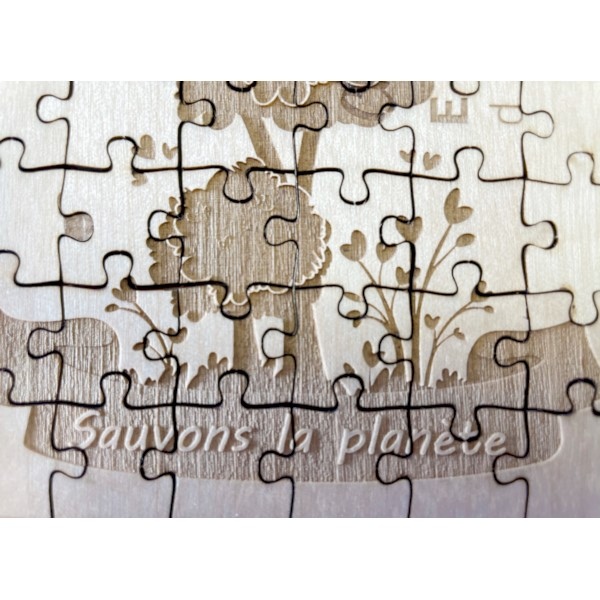 Puzzle français bois 12 pièces personnalisable -