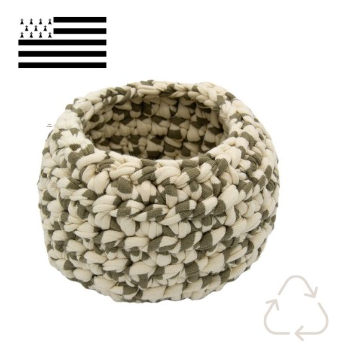 Panier de rangement en chute recyclée