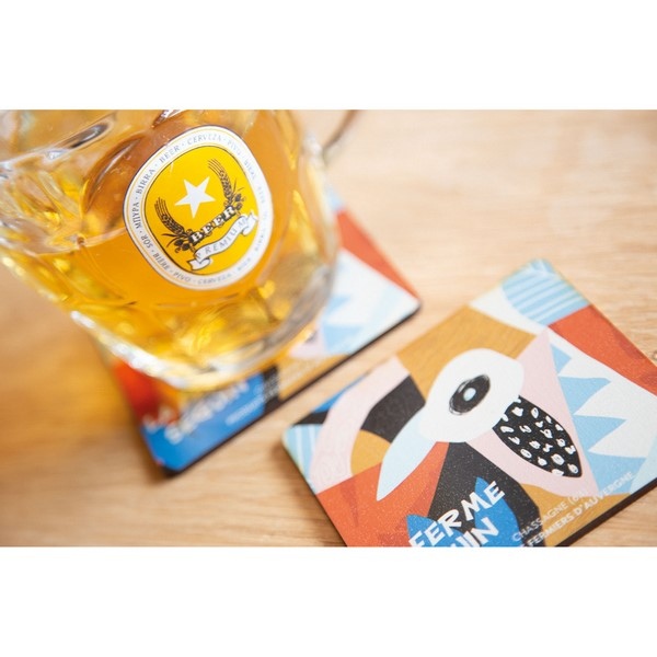 Sous bock bois 9 x 9 cm -