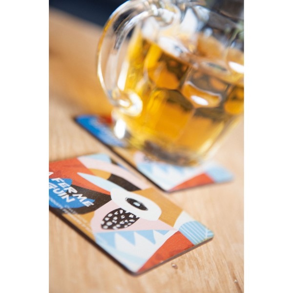 Sous bock bois 9 x 9 cm -